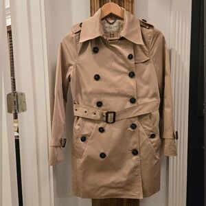 Burberry London Trench Coat S Beige Nova Check Belted Classic Authentic